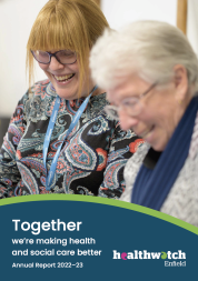 Two women smiling on the front cover of our annual report