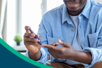 Report cover depicts man pricking finger to monitor blood sugar levels.